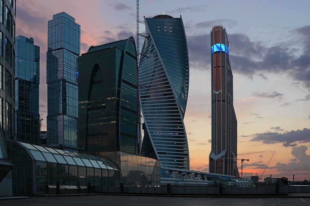 Skyline mit modernen Hochhäusern