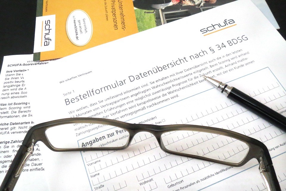 Schufa-Formular zur Datenübersicht